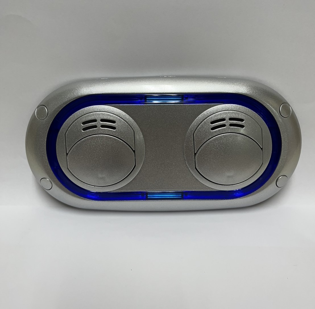 YC-1009-1ASL-1 新型雙孔出風口 銀 A版 LED(藍色光圈)