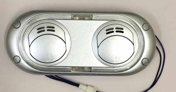 YC-1009-1ASL 新型雙孔出風口 銀 A版 LED(透明光圈)